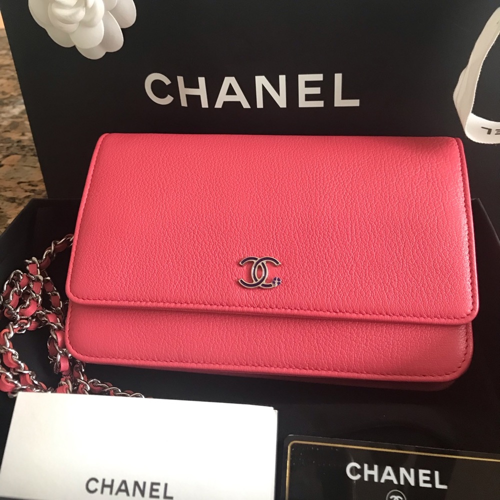 Chanel Brand New Pink Wallet on Chain Calfskin WOC